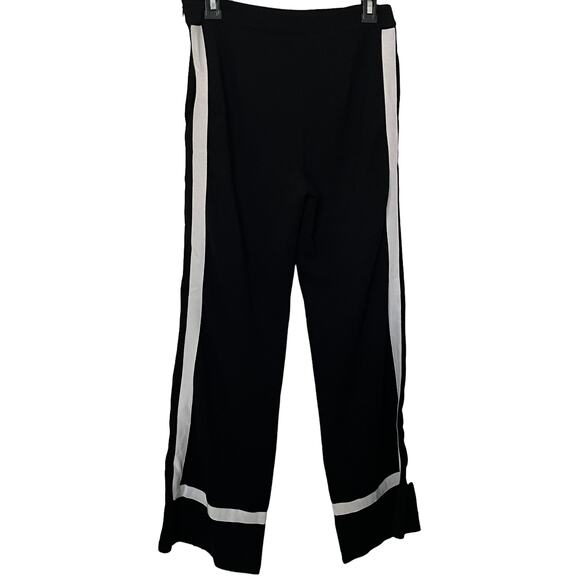 WHY (DRESS) HI-RISE WIDE LEG SIDE ZIP DRESS PANTS, WOMANS, M-BLACK-WHITE STRIPES - Picture 3 of 12